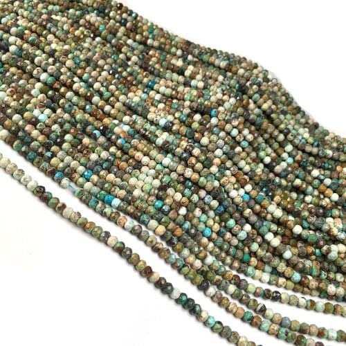 Natural Stone Faceted Scattered bead charm Turquoise small Beads for Jewelry Making DIY Necklace Bracelet Accessories size 3x4mm