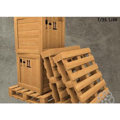 1/35 Wooden box pallet For RC Cralwer Truck SCX10 D90 D110 CAPO JKMAX ACE-1 jjAXXAS RC8WD TF2 Tamiya TRX4 truck military car