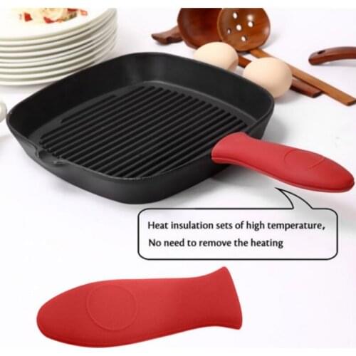 2 Pcs Resistant Handle Anti-slip Soft Pot Sleeve Cover Grip Kitchen Accessories Holder Silicon Pot Pan Handle Cover Heat Wrap