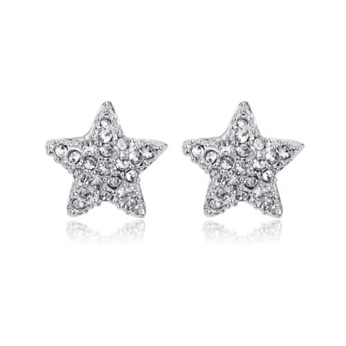 Garilina Party Jewelry White Zircon Silver Color Stud Earrings Cute Fashion Jewelry E2174