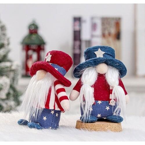 Hot Independence Day Gnome Doll Handmade Gnomes Plush Faceless Doll Home Decorative Plush Doll Ornament Gift Mascot