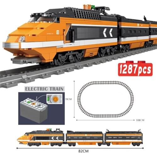 LP 02015 Train Station Building with Taxi and Rail Track Pieces Bus Station Compatible 60050 Toys for children Gift