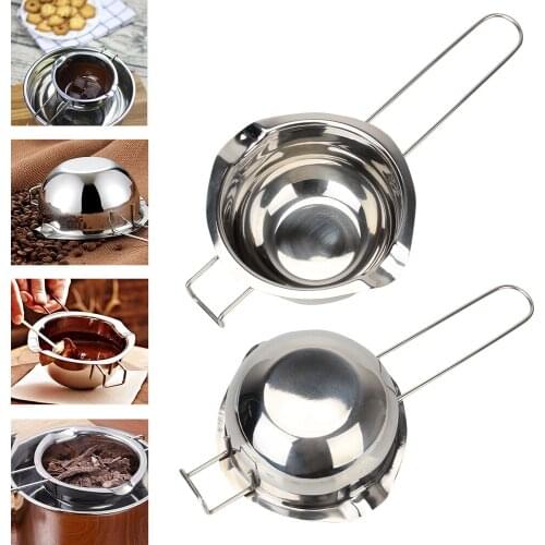 Easy Cleaning Kitchen Milk Bowl Boiler Chocolate Butter Melting Pot Pan Stainless Steel 1PC Handmade Soap Tool With Butter Brush