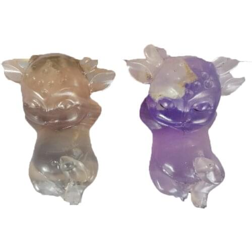 Natural Fluorite Carving, Hand Carved Fluorite Elf, Chakra Reiki Mineral Quartz for Home Decor