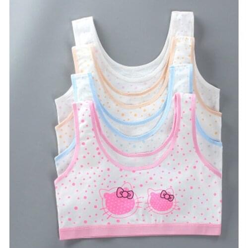 Summer girl bra development period cotton girl vest style short cotton children sports underwear cute bra