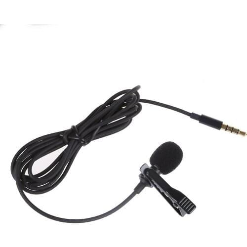 Lavalier Lapel Clip-on Omnidirectional Microphone TRRS 3.5mm Jack Handsfree 3.28ft Condenser Mini Recording Mic