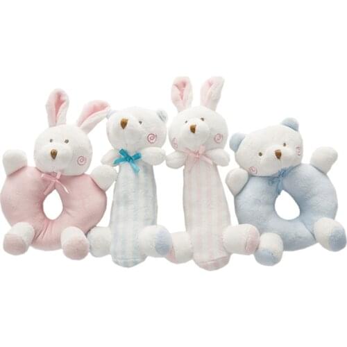 Cartoon Newborn Baby Toy Plush Rattle Infant Ring Bell Hand Grasp Toys Soft Mobiles New born Crib Dolls Baby Toys 0-12 months