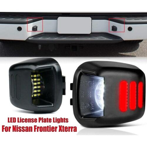 2pcs LED License Plate Lights Lamps SET Fluence LED For Nissan Frontier Xterra Accessories Automobile Car Interior LED Light