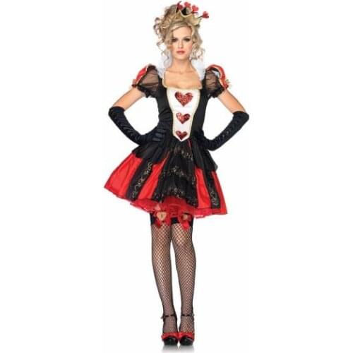 New high quality Sexy Queen of Hearts costume Halloween for women Casino mogul Cosplay game uniforms Carnival Party Costumes