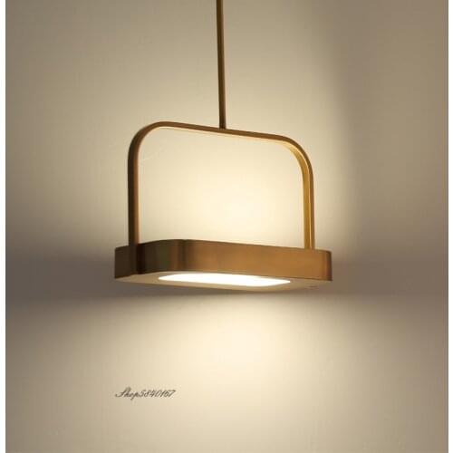 Postmodern Led Pendant Lights Vintage Copper Ceiling Hanging Lamps for Living Room Dining Room Home Decor Lighting Suspension