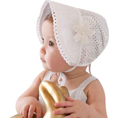Bnaturalwell Girls Bonnet Retro Baby Hat Chapeau Nordic Vintage Lace Toddler Bonnet Cotton Retro Christening Baptism Cap H821