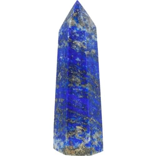 TUMBEELLUWA Lapis Lazuli Prism Wand Point Healing Reiki Stone Figurine Specimen