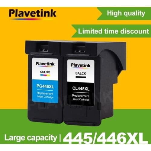 Plavetink Remanufactured Ink Cartridge Replacement for Canon PG 445 PG445 PG-445 XL CL-446 for Canon PIXMA MX494 MG2440 Printer