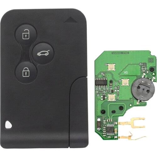 XRHSKEY 3 Button 433Mhz PCF7926 Chip with Emergency Insert Blade Smart Remote Key For Renault Megane Scenic 2003-2008 Card