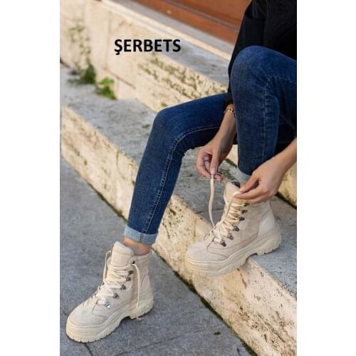 ŞERBETS water and cold resistant women ankle high-heeled soled boots 2020 autumn winter dropshipping shein