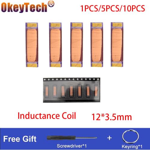 OkeyTech 1/5/10PCS Inductance Coil 12*3.5mm 2.38MH 680P Transponder Chip For Citroen Car Transformer For Peugeot For Renault
