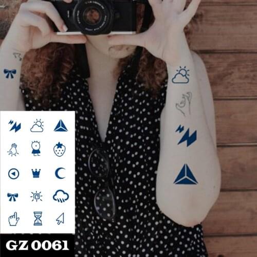 1Pcs Herbal Extracts Juice Lightning Bowknot Crown Tattoos Body Art Waterproof Temporary Tattoo Sticker Moon Arm For Men Women