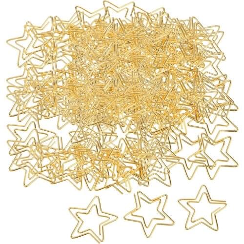 120pcs Commonly Used Clips Star Paper Clips for Office Gold Color Paper Clips Cute Shapes Paperclips Funny Office Supplies Gifts
