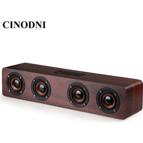 12W Wooden Hifi Bluetooth Speakers Wireless Stereo Subwoofer Home Audio Desktop speaker