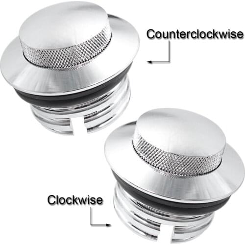 2 Motorcycle Chrome Pop Up Gas Cap Fuel Cap Tank Cover Screw-In For Harley Big Twin Sportster XL Dyna Softail Touring Street 82