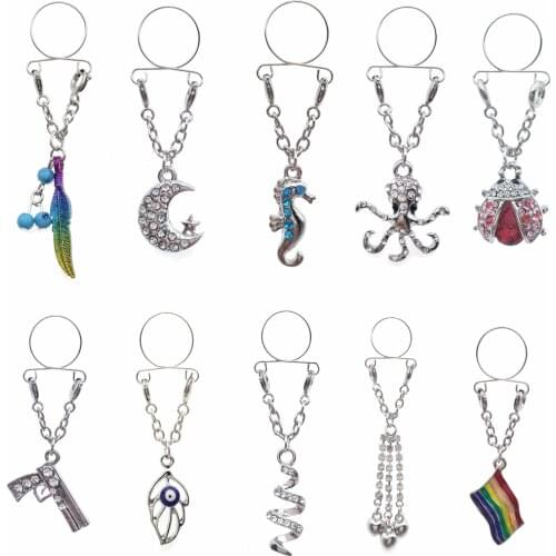 2pcs Sexy Non pierced Clip On Nipple Ring Nipple Jewelry Fake Nipple Shield flower Dangle Adjustable Body Jewelry