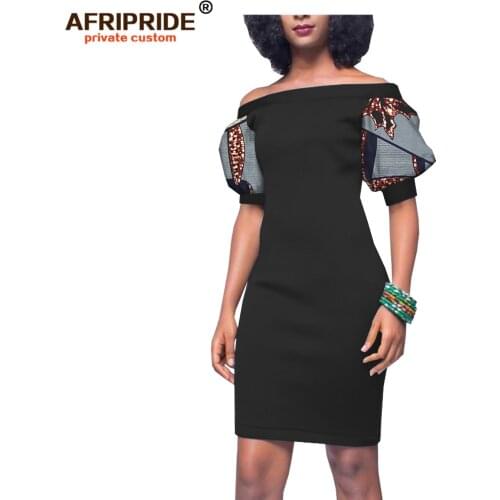 2019 dashiki african print dresses for women short sleeve party wedding polyester and cotton ankara AFRIPRIDE A1925025