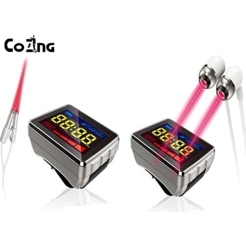 Promotion 2019 New Blue Red Tens Acupuncture Laser Watch Bio Laser Therapy Bio Stimulation Hemotherapy Low Level Laser Therapy