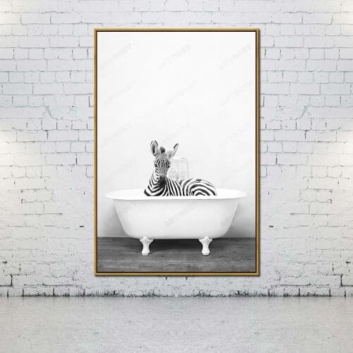 Artcozy Oil Canvas Painting still life photography white and black horse For Home Decoration Wall Art