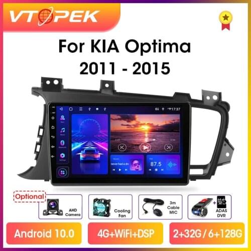 Vtopek 9" 4G+WiFi 2din Android 9.0 Car Radio Multimidia Video Player Navigation GPS For Kia K5 Optima 2011-2015 DSP Head Unit