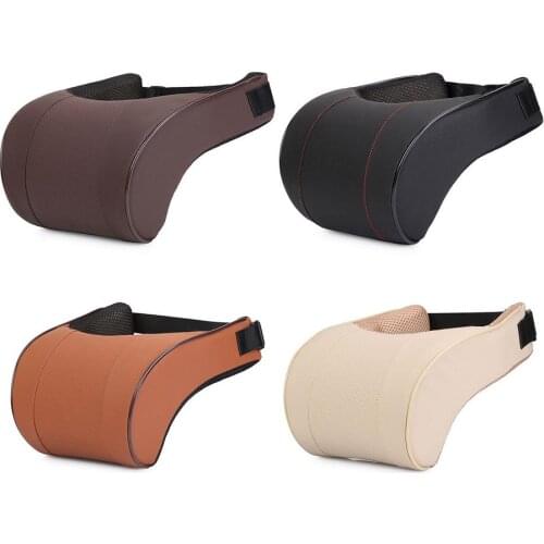 1PCS Men and Women PU Leather Auto Car Neck Pillow Memory Foam Pillows Neck Rest Seat Headrest Cushion Pad 3 Colors High Quality