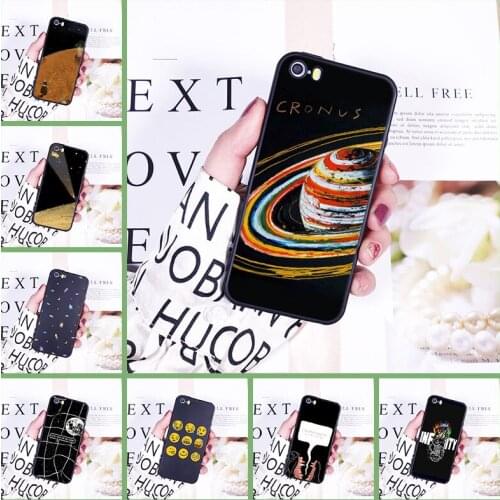 Phone Case For iPhone 5 5C 5S SE 4 4S Space Star Black Cool Quotes Funny Silicone Back Cover For iPhone 4 5 S Case