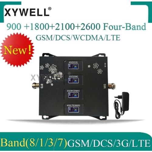 1PCS 900/1800/2100/2600mhz Four-Band 4G Cellular Amplifier 2G 3G 4G Mobile Signal Booster GSM DCS WCDMA LTE Cellular Repeater