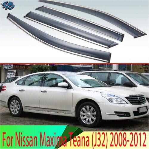 For Nissan Maxima Teana (J32) 2008-2012 Plastic Exterior Visor Vent Shades Window Sun Rain Guard Deflector 4pcs