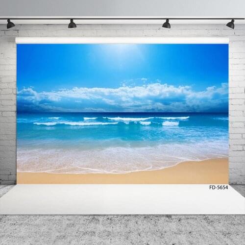 Sea Sand Beach Scenery Photography Background Customized Fond Backdrop Photo Studio Props for Portrait Children Baby Photophone