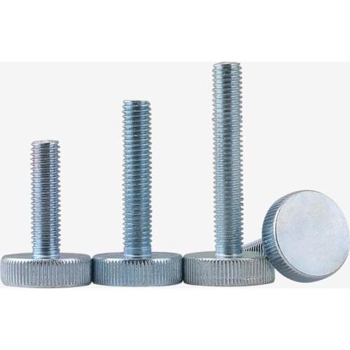 Gb835 flat head hand screw knurled large round head bolt hand tight adjusting screw m3m4m5 10PCS