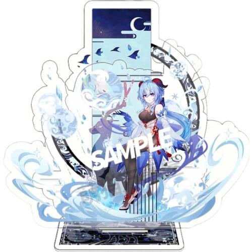 Game Genshin Impact Hu Tao Ganyu Cosplay Figure Stand Model Plate Display Toy Decktop Decor Collection Accessory Props Gift