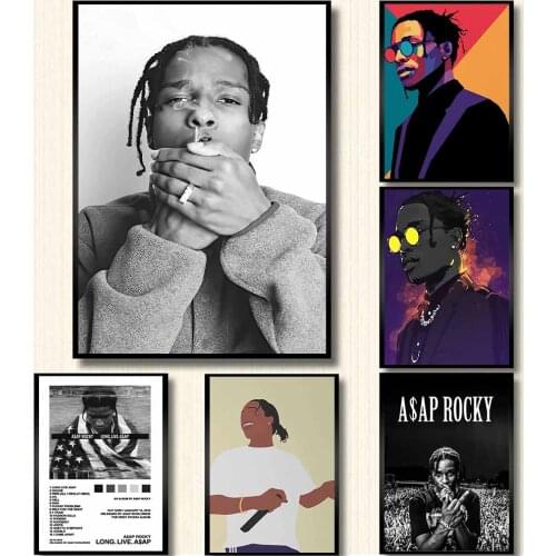 ASAP Rocky Rap Music Star Hip Hop Art Picture Album Poster Canvas Painting Living Bar Living Room Wall Home Decoration Print