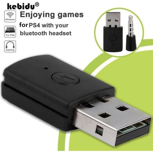 Kebidu Latest Version Bluetooth 4.0 + EDR USB Bluetooth Wireless USB Adapter 3.5mm Dongle Use for PS4 for Bluetooth Headsets
