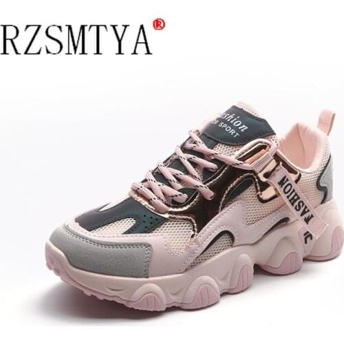 Sneakers Women Thick Bottom Daddy Shoe Thick Bottom Round Toe Breathing Leisure Female Vulcanize Shoes