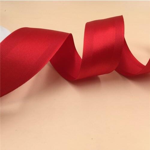 38MM Wire Edge Ribbon Red Grosgrain For Dress Bow Birthday Decoration Chirstmas Gift DIY Wrapping 25Yards N2145