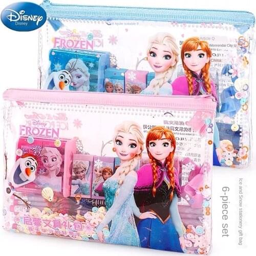 Disney Frozen Stationery Set Gift Pack Primary School Childrens Birthday Gift Elsa Pencil Eraser Pencil Sharpener Pencil Case