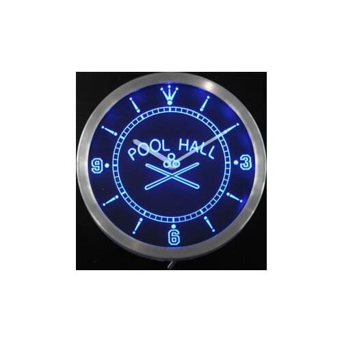 Nc0350 Pool Hall Room Bar Beer Neon Light Signs LED Wall Clock