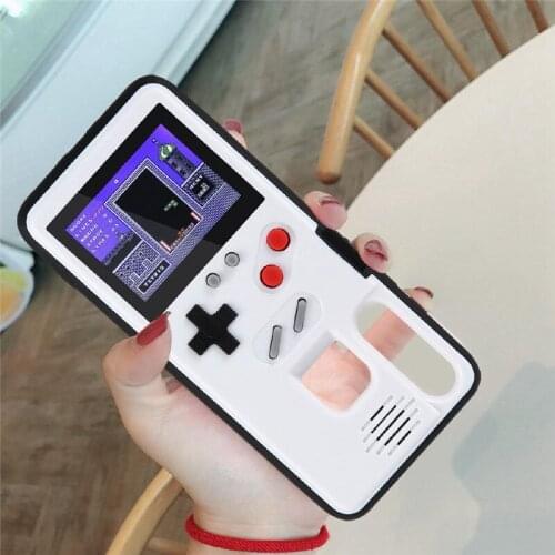 New Luxury Silicone Case For Vivo X23 X21 For Oppo R17 R15 3D Retro Color Screen Built-in Classic Game Tetris Console Case Cover