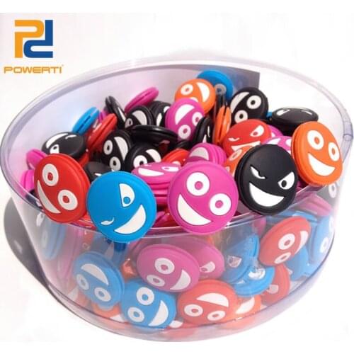 Powerti 50pcs Tennis Vibration Dampener Smile Anti Shock Rubber Damper Tennis Accessories Trainer Tools