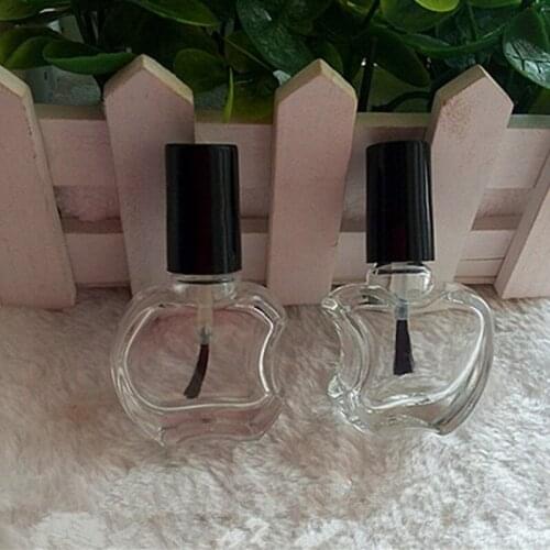 10ml 15ml transparent glass nail polish bottle,empty black lid brush cosmetics packaging nail bottle F167