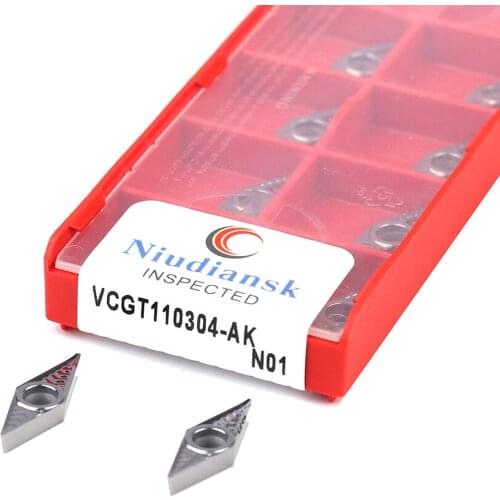 10pcs VCGT110302 VCGT110304 AK N01 VCGT110308 AK N01 Cutting insert for aluminum,CNC lathe tool finishing Tungsten carbide blade