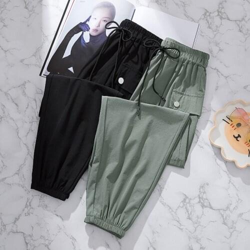 Elastic Waist Overalls Plus Size Oversize Korean Fashion Joggers Vintage Summer Sweatpants WomenS Clothing Pants Trousers 2021