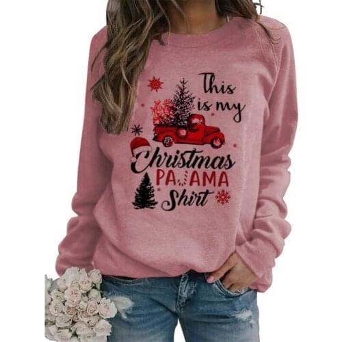 Merry Christmas Printed Women Sweatshirts Casual Hoodies Long Sleeve Pullover Hoody Streetwear Shirts Outwear Outwear Party