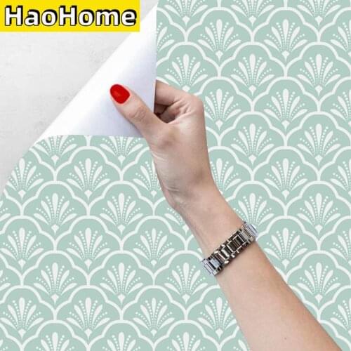 Blue and White Peel and Stick Wallpaper Damasks Trellis Fan Self-Adhesive Prepasted Wallpaper Wall Mural Furniture Stickers