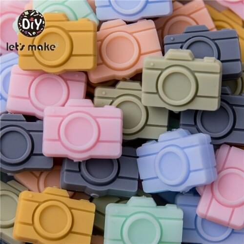 Lets Make BPA Free Silicone Teether Camera Teething Beads Baby Teether Animal Camera Chewing Toy Nursing Product Dropshipping